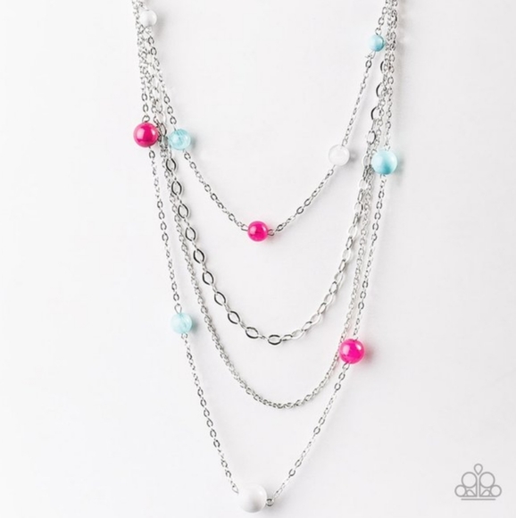 "Rainbow Radiance"-Multi Colored Bead Necklace Set - Picture 4 of 4